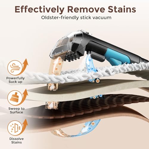 Image of DEVOAC C8 Portable Carpet Upholstery Spot Cleaner Machine with Versatile Tools, Self-Cleaning, Powerful Suction, Pet Stain Remover, Car and Auto Detailer (Cyan)