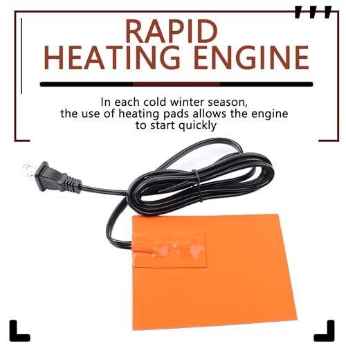 4 x 5in Car Engine Silicone Pad Heater - Self-Adhesive, Oil Pan Heater Pad Car Truck Oil Pan Heater Pad for Metal Surface with 194°F Thermal Protector & 68" Power Cord（150W 120V） - Thumbnail 3