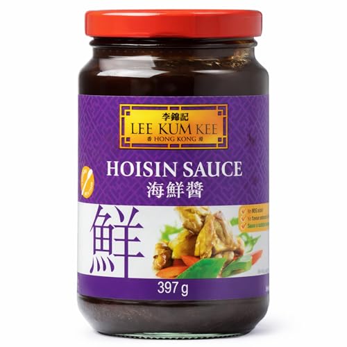 Salsa Hoisin, salsa Lee Kum Kee, Sabor Dulce y especiado, con notas de soya fermentada y ajo, Contiene Gluten, Para Salteados estilo asiático, dim sum, rollitos primavera, Contiene 1 bote de 397 g