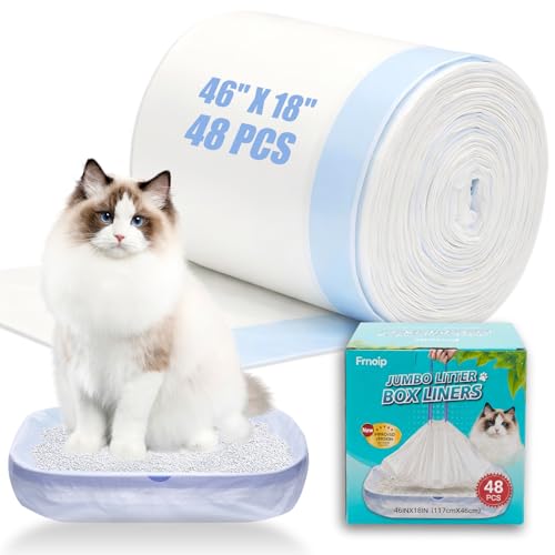 48 Pack 46"x18" Super Cat Litter Bags, Tear-Free Box, Heavy 3mil Duty Bags
