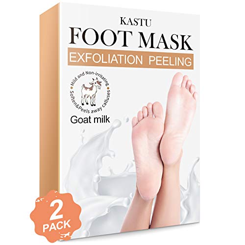 Kastu Foot Peel Mask 2 Pack,Effective For Cracked Heels Repair,Remove Dead Skin,Callus and Dry Toe Skin,Soft Feet,Exfoliating Peeling Natural Treatment,Goat Milk Extract Moisturizes Feet Skin
