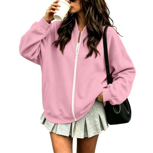 Fleece Jacket Women Full Zip Casual Work Office Sweatshirts No Hood - image 1
