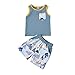 JINGYUA Kinder Sommer-Outfits Kleinkinder Baby-Tasche Sleevless Jungs T-Schicht-Tops + Kurze Set Jungs Outfits & Set (Blue, 18-24 Months)