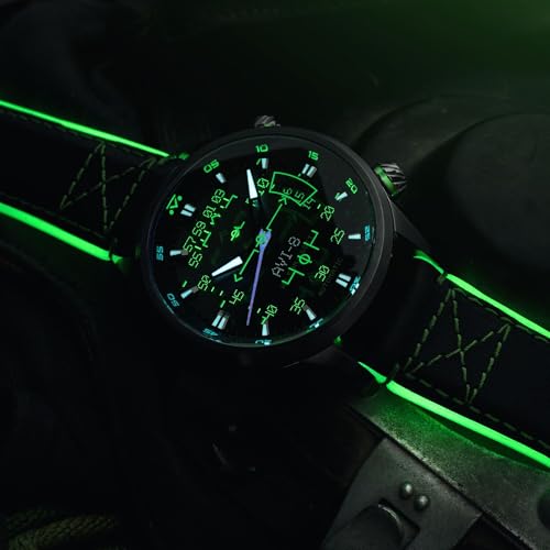 Image of AVI-8 Men's 44mm Hawker Harrier HUD Automatic Watch with Rubber /Leather Strap AV-4117