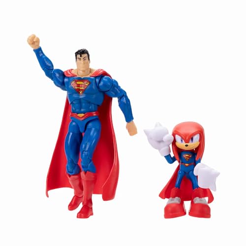 DC x Sonic Knuckles als Superman Actionfiguren offiziell von Jakks Pacific enthält eine 6 35cm große Knuckles als Superman-Figur und eine 12 7 cm große Klassische Figur Sonic x DC Sammlerstück