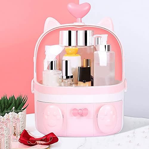 Cosmetic Boxes Cosmetic Storage Box Dressing Table Bathroom Storage Rack Cosmetics Skin Care Product Display Rack Desktop Finishing Cosmetic Display Cases (Pink)