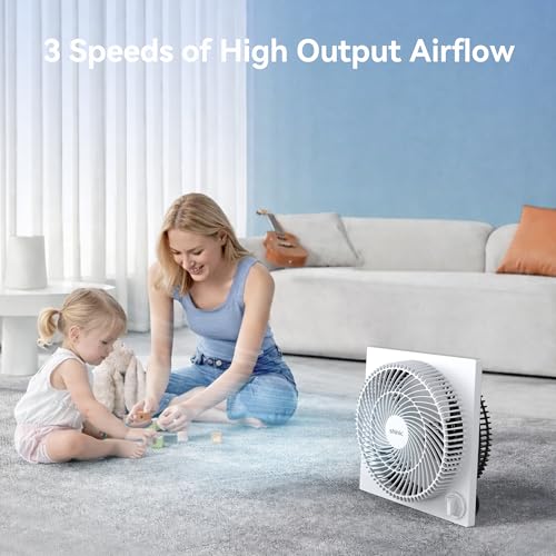Image of shinic 9 Inch Frameless Box Fan, 3-Speed Lightweight Window Fan with ABS Plastic Housing, ETL Listed Small Cooling Fan for Bedroom, Home Office, Kitchen, Garage