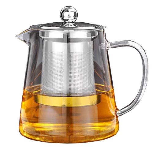 CoreLife Glass Teapot with InfuserRemovable Steel Strainer Tea Maker 950ML Kettle for Loose Tea 32 oz
