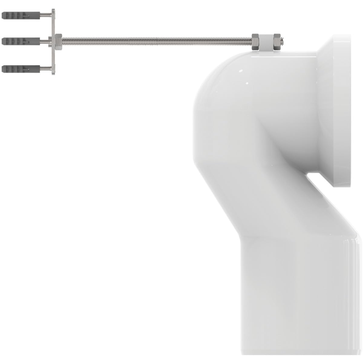 Ideal Standard Pipe Coude de Raccordement pour WC Toilettes Evacuation Sortie Verticale Distance 175-205 MM Blanc J324867