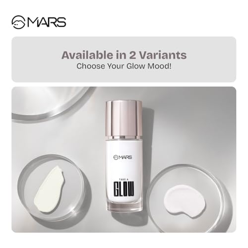 Image of MARS Take A Glow Illuminating Primer + Strobe Cream | 3-in-1 Formula: Moisturiser, Face Primer & Highlighter | Enriched with Jojoba Oil, Madecassoside & Ectoin (30ml) (02-LIGHT BEAM) (Pack of 2)