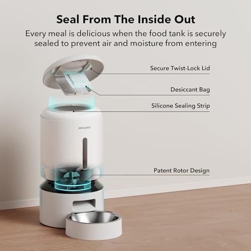 Image of PETLIBRO Automatic Cat Feeder, 5G WiFi Automatic Dog Feeder with Freshness Preservation, 5L Timed Cat Feeders with Low Food Sensor, Up to 10 Meals Per Day, Granary Pet Feeder for Cats /Dogs