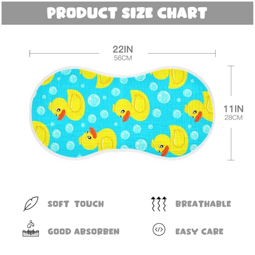 MCHIVER Rubber Duck Bubble Aqua Baby Burp Cloths Cotton Washcloths Absorbent Soft Burping Rags for Baby Boys Girl Burpy Cloth Bib 4 Pack4