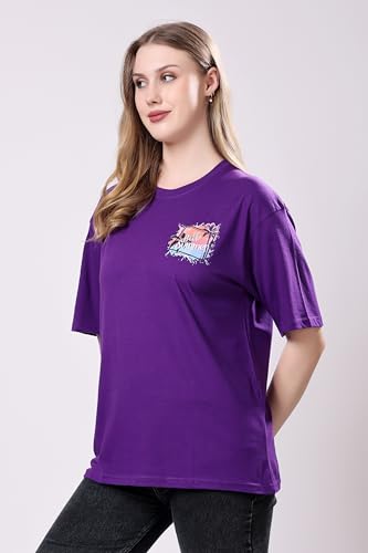 Image of London Hills Women's Cotton Blend Oversized Fit Oversized Tshirt || Oversized Tshirt- Pack of 2