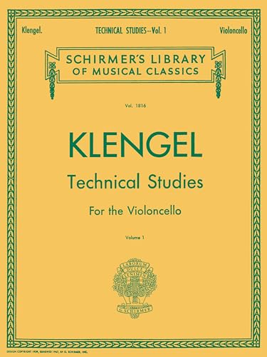 Julius Klengel: Technical Studies for the Violoncello Vol. 1 | Schirmer Library of Musical Classics | Cello Method | Unaccompanied Cello Instructional Sheet Music
