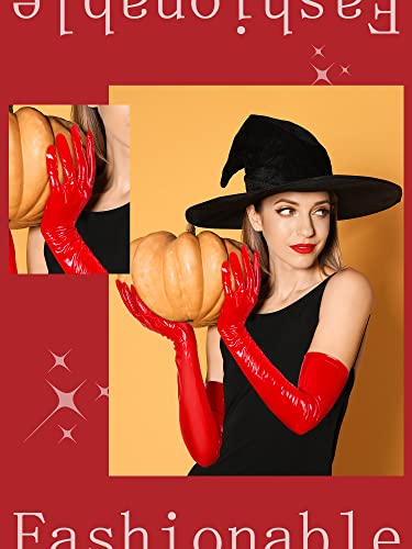 Bencailor Women Long Gloves Patent Leather Gloves for Costume Photoshoot4