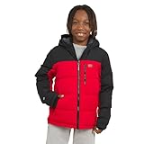 Eddie Bauer Unisex Kids Classic Heavyweight Faux Fur Lined Hooded Insulated Down Jacket, Lychee, Medium