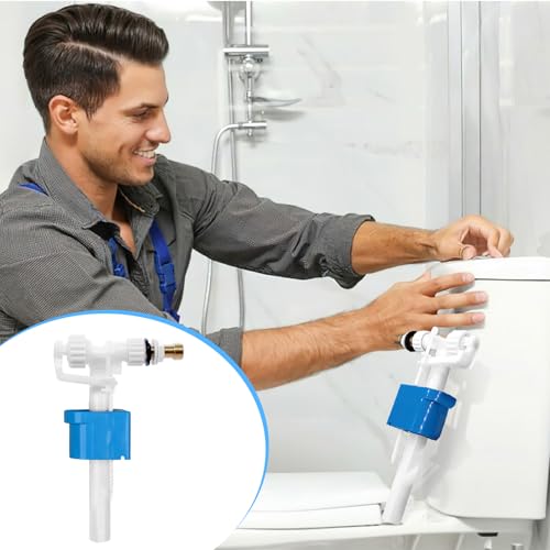 Yunlaishaocer Spülkasten Füllventil,WC Füllventil G3/8 und G1/2,Universelles Seitenfüllventil,Einstellbare Wassermenge,Wassersparend,WC Spülkasten Ersatzteile für die meisten Toilettenspülkästen