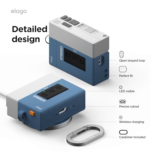 elago AirPods Pro3 対応 ケース CASSETTE PLAYER HANG CASE ブルー の商品画像 4