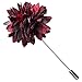 GUSLESON Red Tie for Men Wedding Fashion Black Floral Necktie Pocket Square Cufflinks and Lapel Pin Brooch Set (6107-08)
