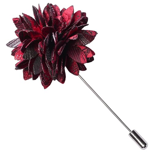 Image of GUSLESON 3.15 inch（8cm） Mens Floral Tie and Lapel Pin Necktie Hankerchief Cufflinks Set for Men