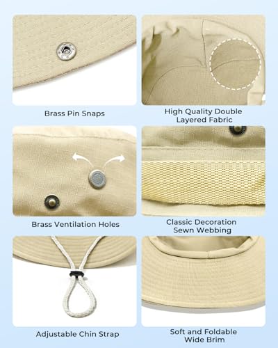 Image of Electomania Head Caps for Men and Women,Breathable Mesh Sun Protection hat,Hand-Embroidered Round Cap,Hat for Outdoor Work, Camping, Fishing (in, Alpha, Free Size, Khaki)