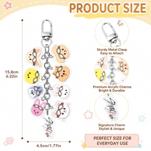 Image of Stray Kids Keychain with Cute Animal Pendant, Cute Stray Kids Merch Skzoo Keychain for Fans Trendy Design | Eye-Catching Detail | Skz Merch | Idol Gift | Cute Pendant