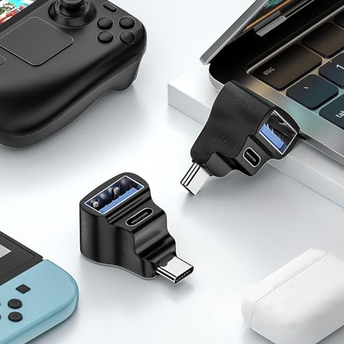 Image of Tobo USB C Splitter Adapter with Type-C 3.1 and USB-A 2.0, Supports 100W Fast Charging 20G Data Transfer 8K@60Hz Video Output, for Steam, Phone, Laptop, Tablet Black TD-1137CC