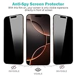 Pehael [3+3Pack] Privacy Screen Protector for iPhone 16 Pro Max with Camera Lens Protector Full Coverage Anti-Spy Tempered Glass Film 9H Hardness Upgrade Edge Protection Easy Installation Bubble Free [6.9 inch] - Image 4