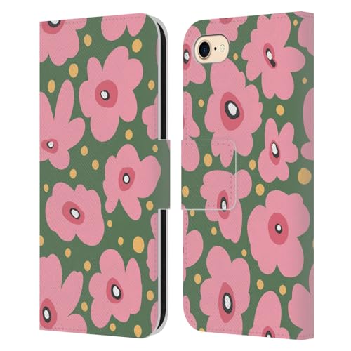 Étui portefeuille fleurs vertes iPhone SE pour vos sorties et voyages nature