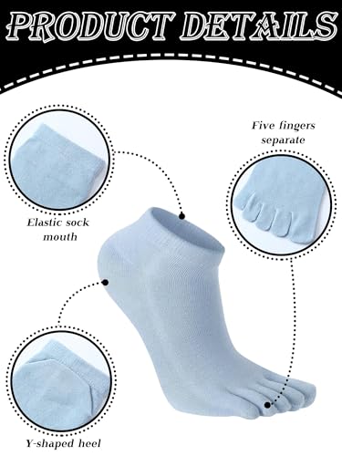 Image of Bencailor 6 /12 /32Pairs Women Toe Socks Five Toe Cotton Socks Ankle Sock with Toes Separated for Women Men Athletic Running