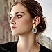 FILMOON Gold Plated Earrings Dangle Shell Earring for Women Two-Tone Fan-shaped Black Earrings Fashion Statement Jewelry