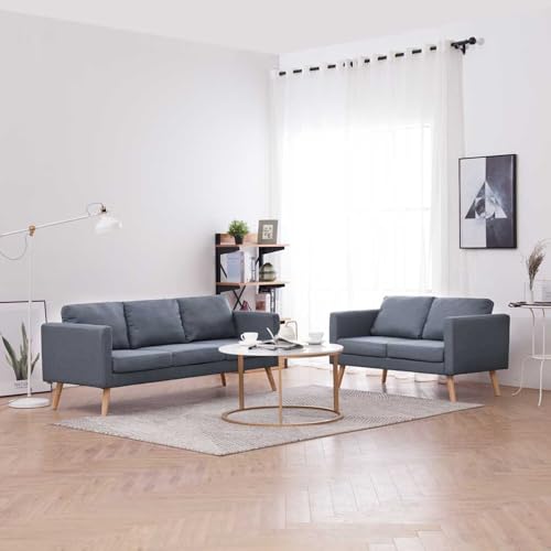 Gecheer Conjunto de sofás 2 plazas + 3 plazas,Sofas De Salon,Sofa Cama,Sofa Chaise Longue,Sofa Cheslong,Respaldo Sofa,Modulos Salon Sofa de Salón Moderno para Salón Dormitorio Tela Gris Oscuro
