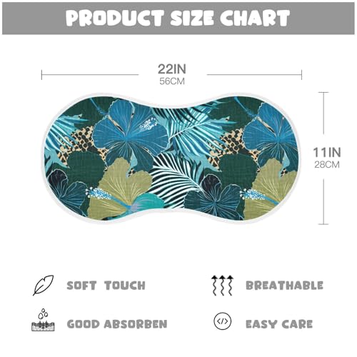 Hibiscus Palm Leaves Teal Burp Cloths for Babies Burp Rag Cotton Spit Up Rag for Newborns Babies Girls4