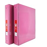 1 1/2' 3-Ring View Binder with 2-Pockets - Available in Fuschia - Great for School, Home, & Office...