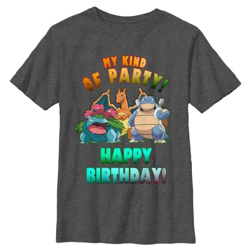 Pokemon Kids Birthday Party Boys Short Sleeve Tee Shirt