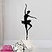 Ballerine Stickers Muraux Ballerine Vinyle Art Mural Stickers Muraux Ballet Silhouette Filles Danse Stickers Chambre Décoration 59 cm x 28 cm