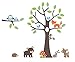 madras24 Adhesivos de Pared Animales Búho Árbol Pegatinas Pared Vinilo decoración hogar Bricolaje Living Oficina Dormitorio Decor Papel Pintado HABITACIÓN Infantil Regalo, Multicolor Zoo