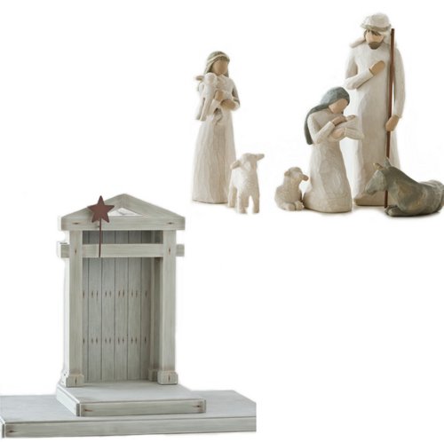 Willow Tree Nativity Set 7 piece: Includes 6 figurines and Creche