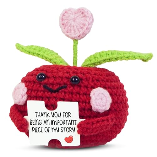 OASSIE Christmas Teacher Gifts for Women - Mini Positive Apple Crochet with Card...