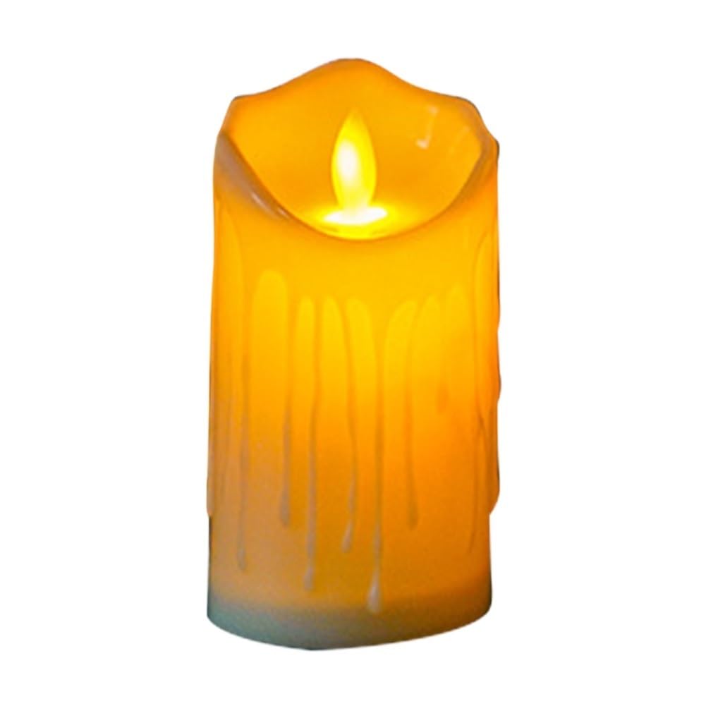 TANGSIYANG Led Candles Flameless Flickering Teardrop Led Candles Light Tealight Lamp Electronic Home Decor(5.0x11.0cm)