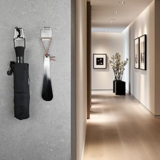 Self Adhesive Sink Caddy for Kitchen. Damage Free Removal, Rust Waterproof. Camper, Garage, Closet Wall Hook for Coat, Loofah, Towel. Cradle for Phone and Tablet. (Brushed Silver, 2-PK)