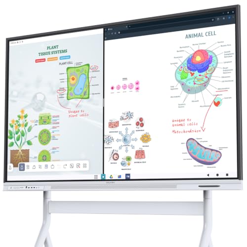 Image of Smart Board, 75 inch Interactive Whiteboard with Google EDLA, Built-in Digital Whiteboard, Wireless Casting, Split-Screen & Unlimited Canvas for Business and Education (Wall Mount Included)