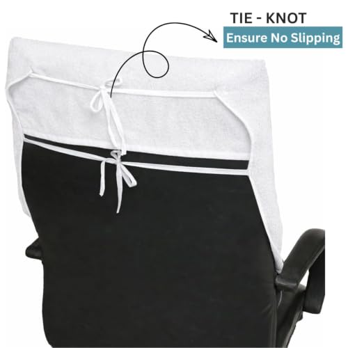 Image of ROMAN HOME 100% Superfine Cotton Solid Large Luxury Office Chair Towel with Tie Knot 450 GSM - (Pack of 1) Original Product AS PER Picture Shown (1, ch White)
