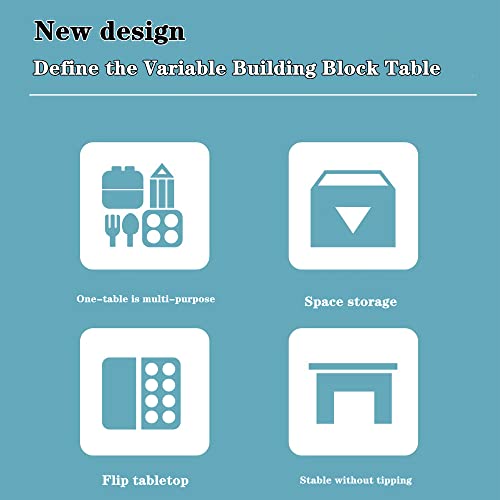 مجموعة مكعبات بناء الكل في واحد متعددة الانشطة تتضمن كرسي واحد و4 صناديق تخزين و4 ارجل مرتفعة و186 مكعب بناء من الجسيمات الكبيرة، العاب متعددة الاستخدامات للاولاد والبنات من سن 3-12 سنة