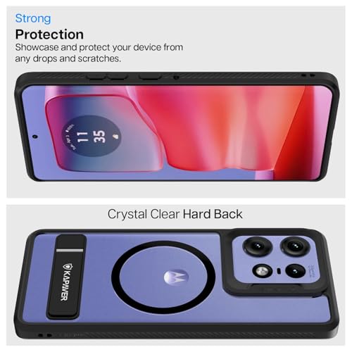 Image of KAPAVER Mag-X with Kickstand Back Cover Case for Motorola Edge 50 Pro (Mag-X Kickstand Black, Mag-X Kickstand)