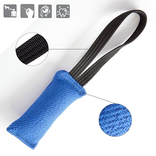 Dingo Gear Baumwolle-Nylon Beißwurst für Hundetraining IGP IPO Obiedence Schutzhund Hundesport, 15 x 5 cm, 1 Griff Blau S00060