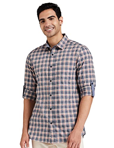 Image of Amazon Brand - Symbol Men's Cotton Checkered Regular Fit Casual Shirt