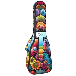 DragonBtu Housse de protection pour ukulélé avec motif signe de paix coloré avec sangle réglable, multicolore, 25.9x9x3.1in/66x23x8cm - Les Beatles, Paul McCartney, John Lennon, RIngo Starr, George Harrison