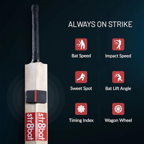 Image of str8bat Sensor - Cricket Bat Sensor, Motion Sensor for Cricket, Bat Sensor Cricket, Bat Speed Sensor, Smart Cricket Bat, Batting Practice Equipment, Batting Analysis Device