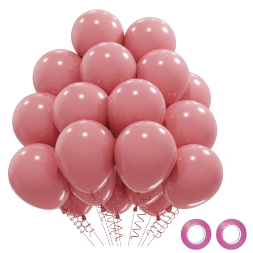 Ballons Roses 52 Pièces Anniversaire, Ballons Rose, Balloons Mariage Vintage Rose Hélium...